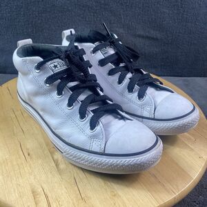 Converse Chuck Taylor High Street White Leather Sneaker Mens 6 Women's 8 Mid Top
